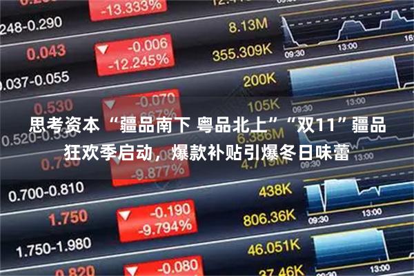 思考资本 “疆品南下 粤品北上”“双11”疆品狂欢季启动，爆款补贴引爆冬日味蕾